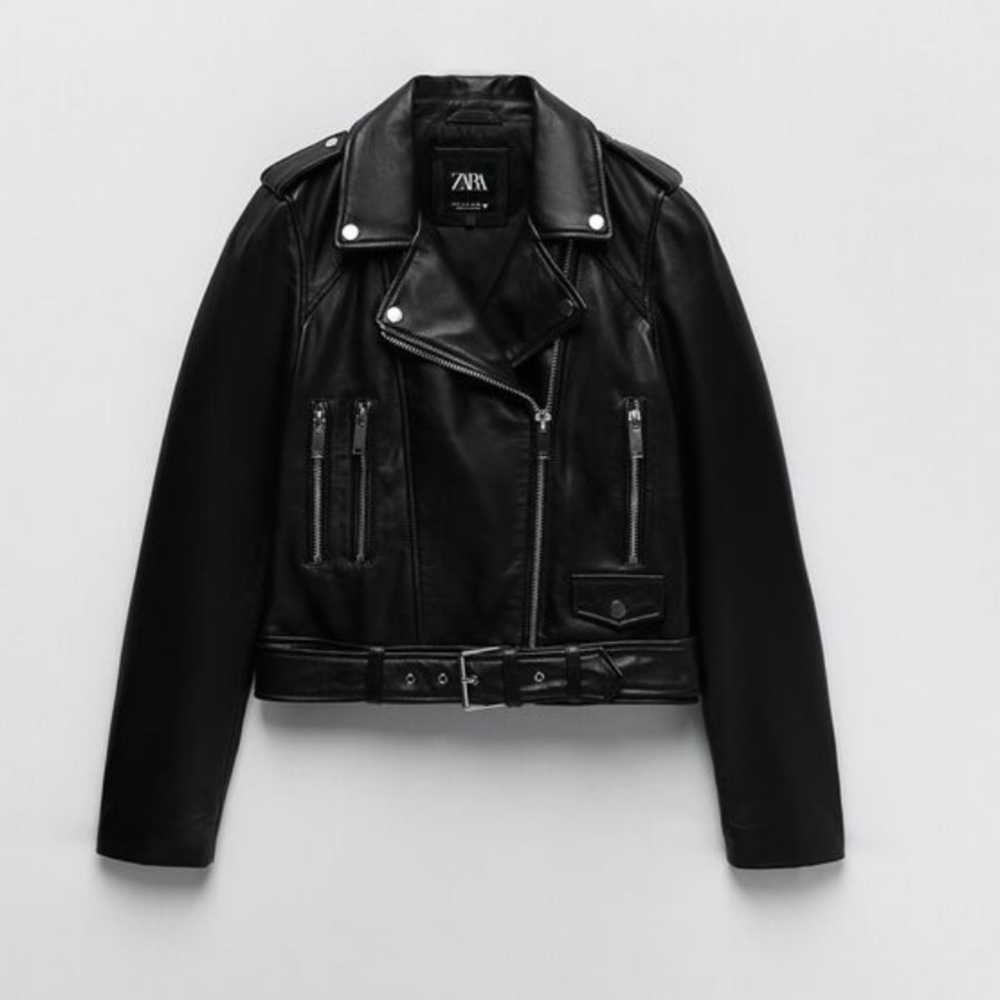 oversized zara leather jacket